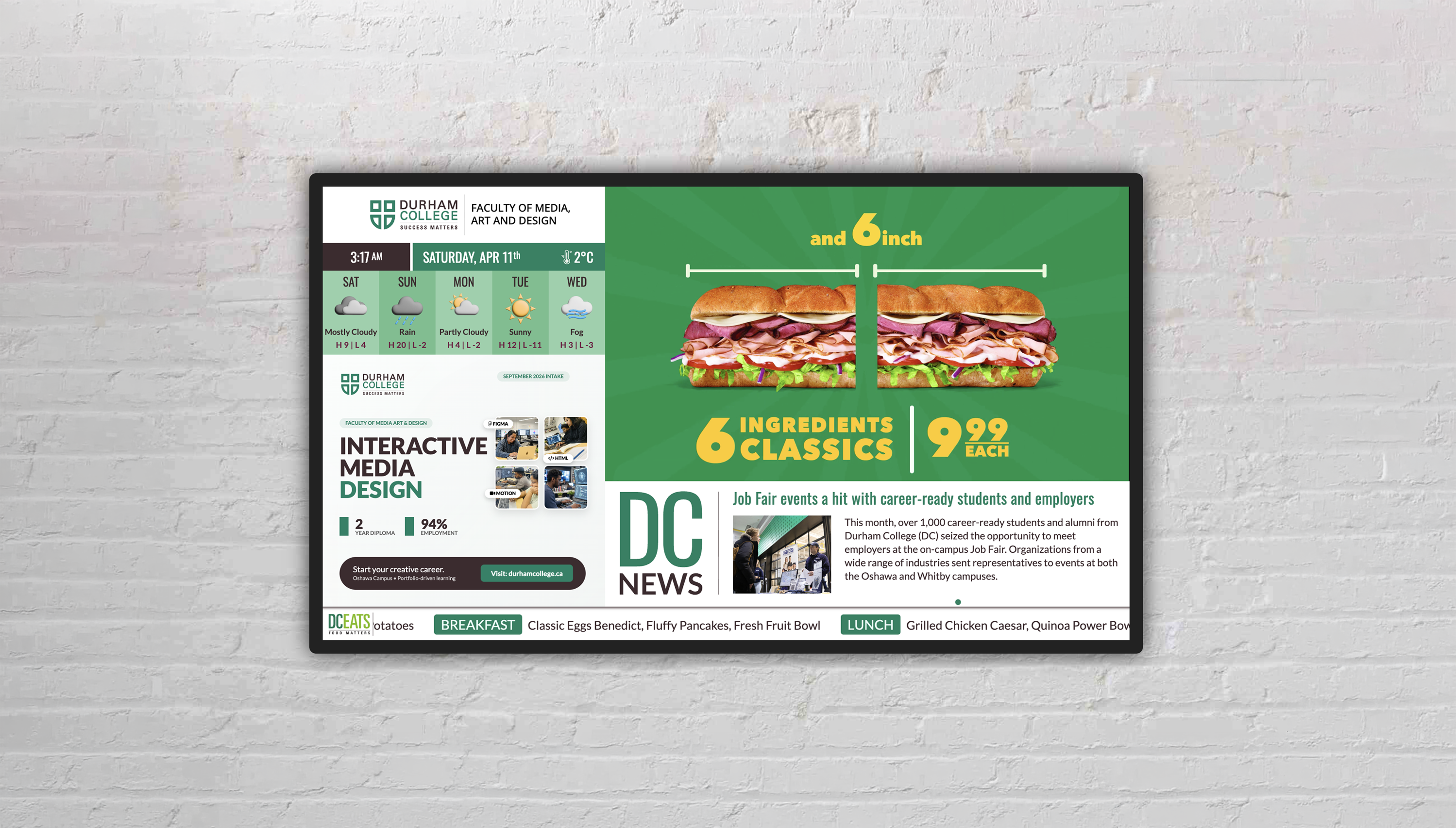 Durham College Digital Signage